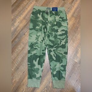 NEW Polo Ralph Lauren Mens Lightweight Sleep Pajama Jogger Pants Camo L Pockets